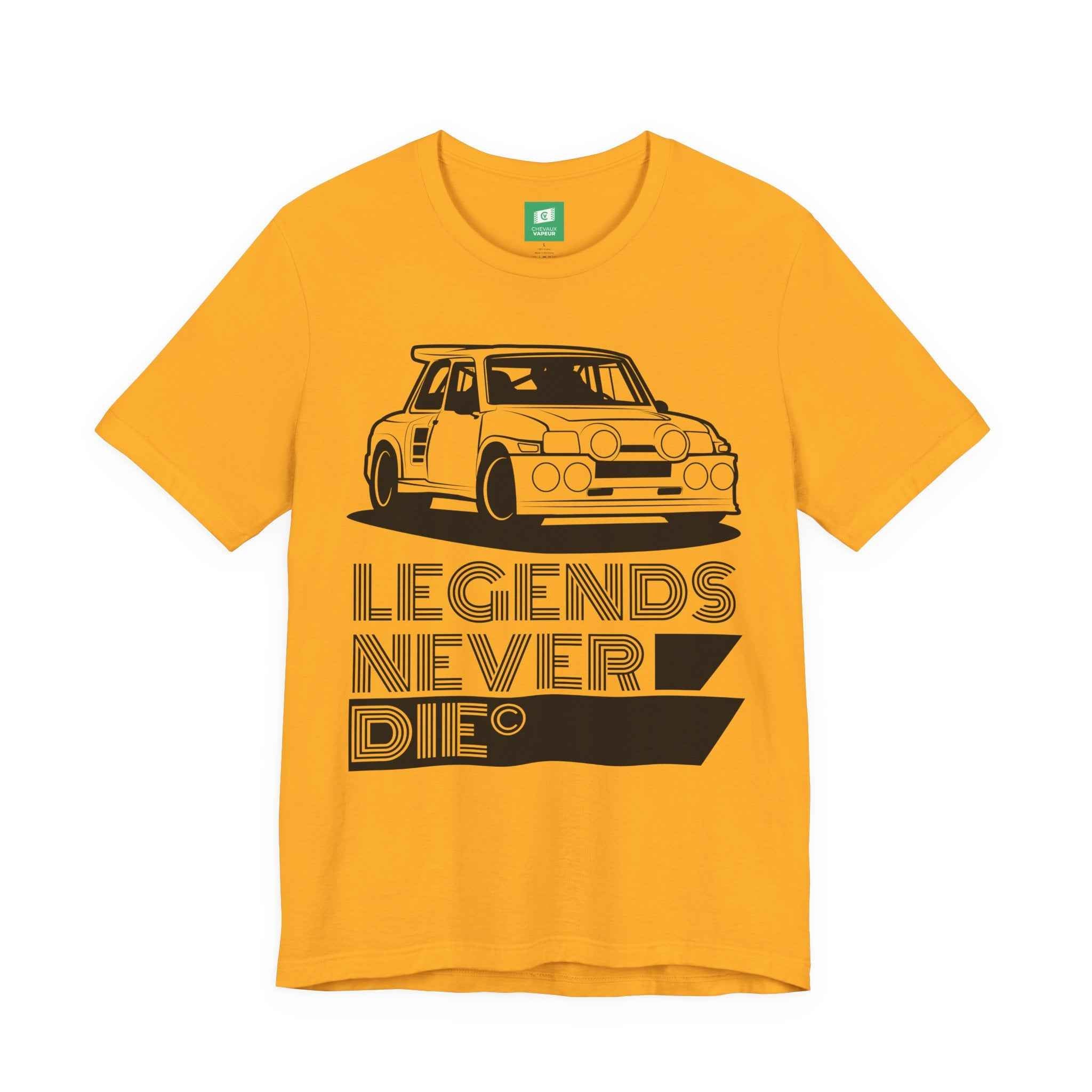 Legends Never Die Renault 5 Maxi Turbo T-Shirt - Rally Icon Merchandise