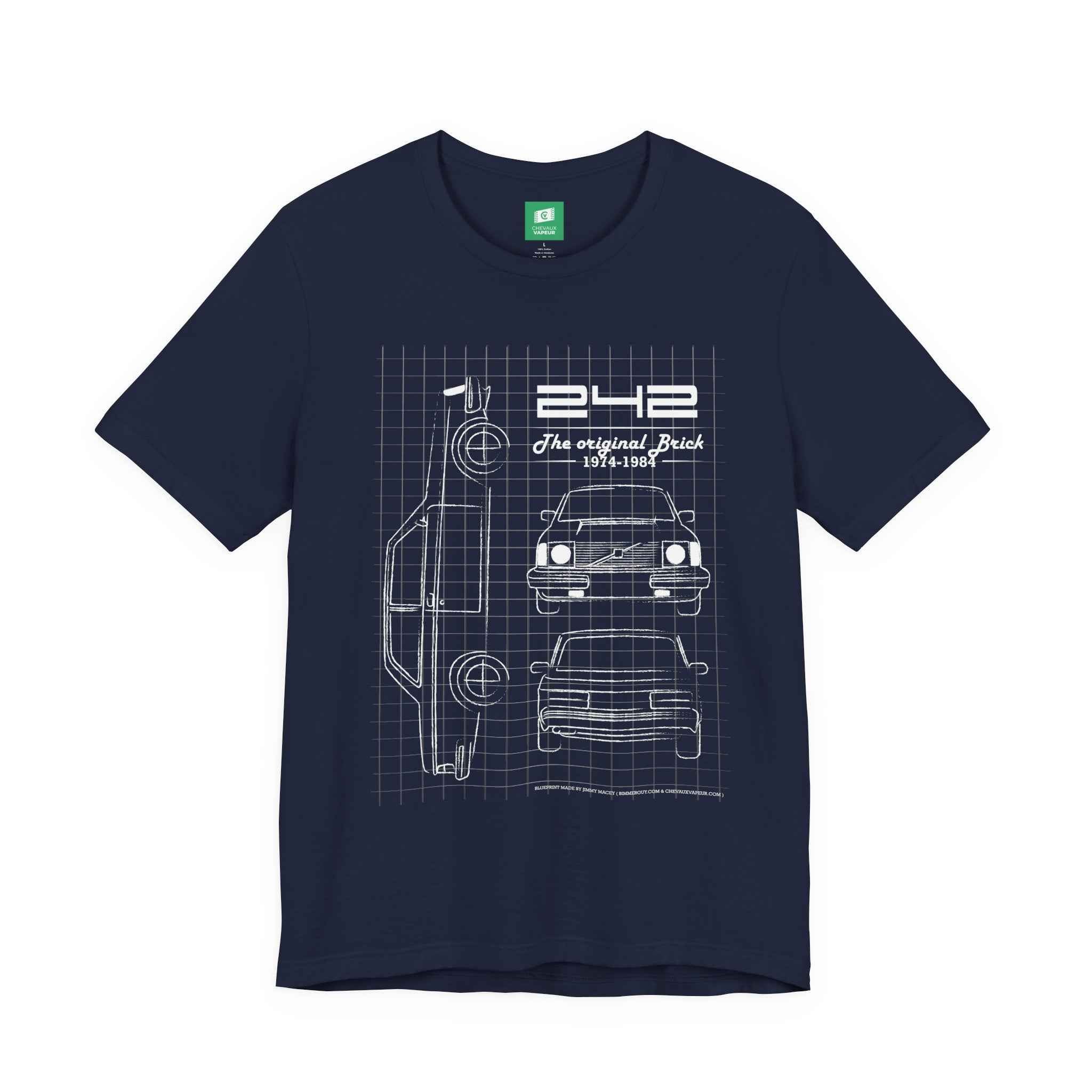 Volvo 242 Blueprint T-Shirt - Classic Volvo 240 Tee