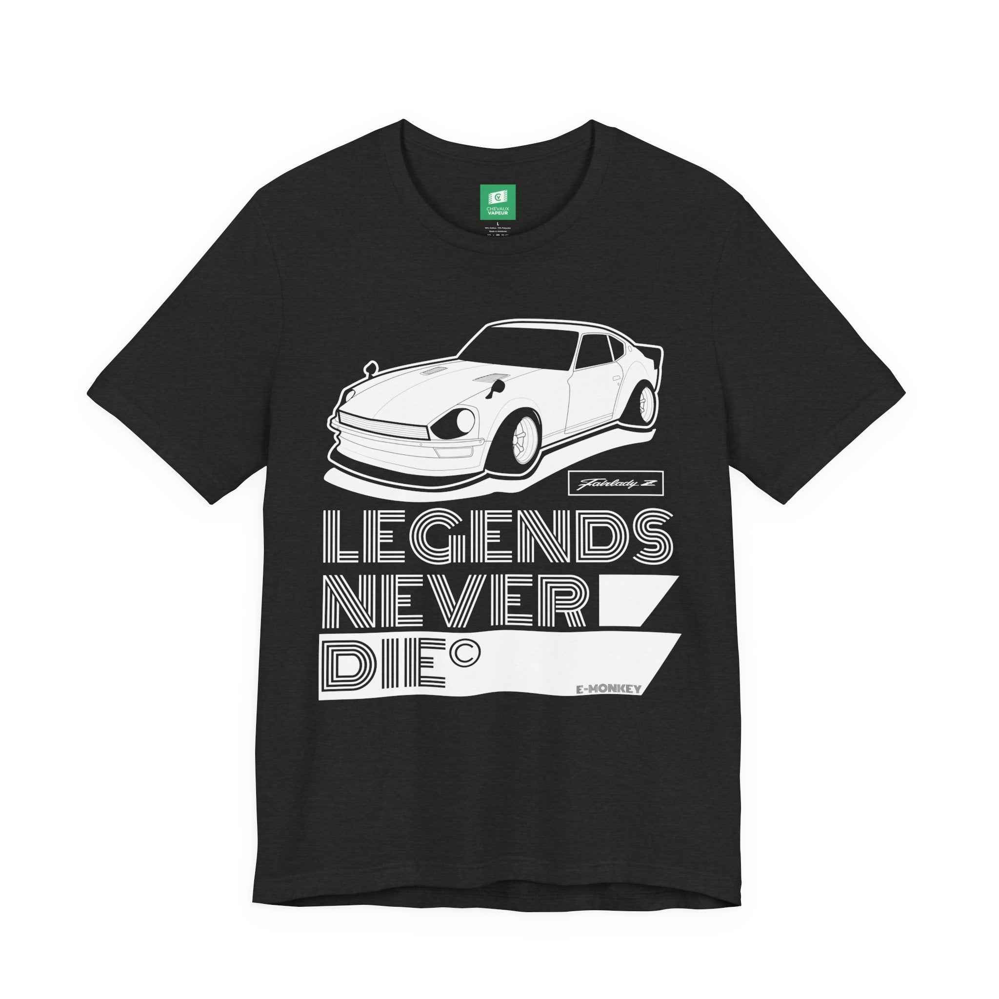 Fairlady Z T-Shirt Legends Never Die - Classic Datsun Z Car Tee