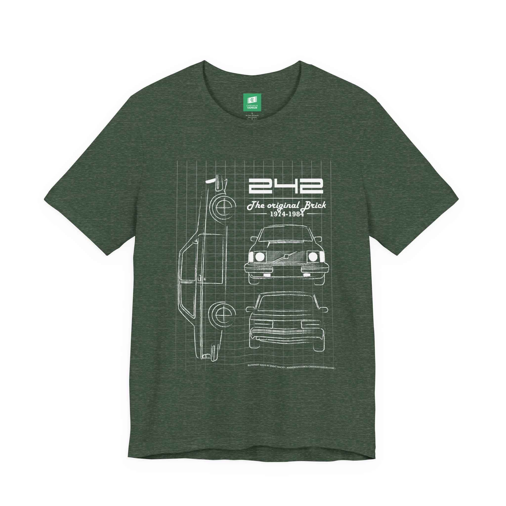 Volvo 242 Blueprint T-Shirt - Classic Volvo 240 Tee
