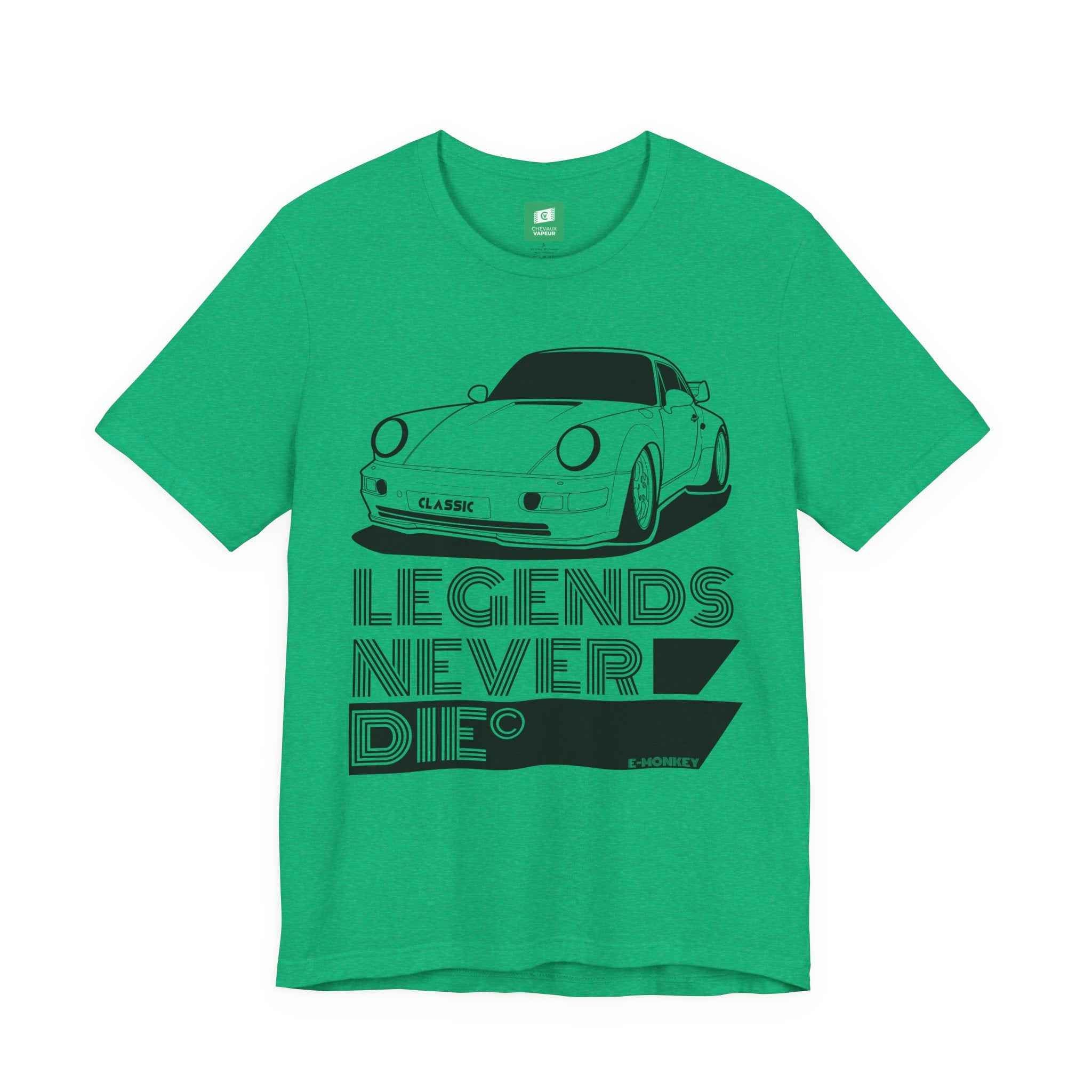 Porsche 911 T-Shirt Legends Never Die - Classic Aircooled Car Tee
