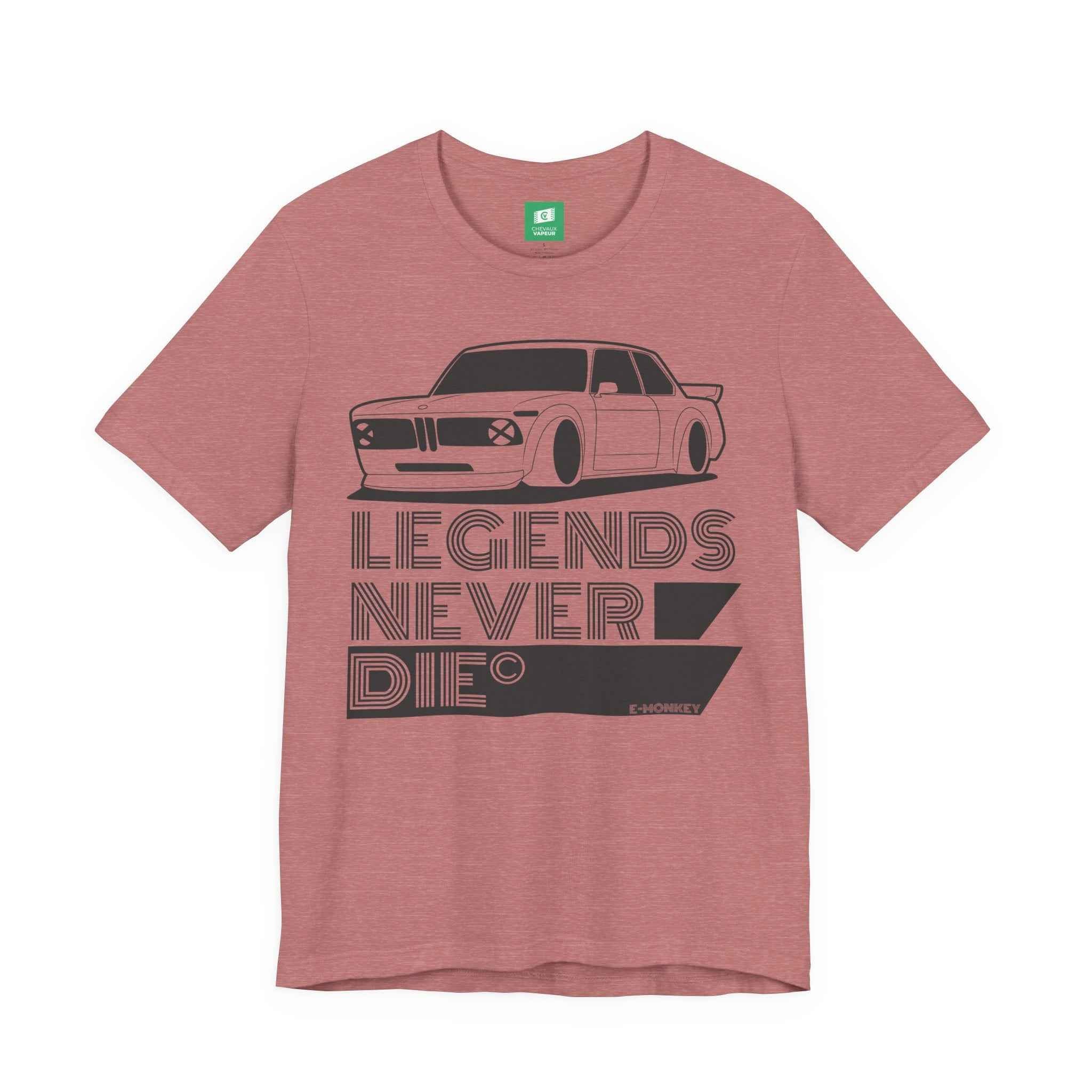 BMW 2002 T-Shirt 'Legends Never Die' - Vintage E10 Classic Car Tee