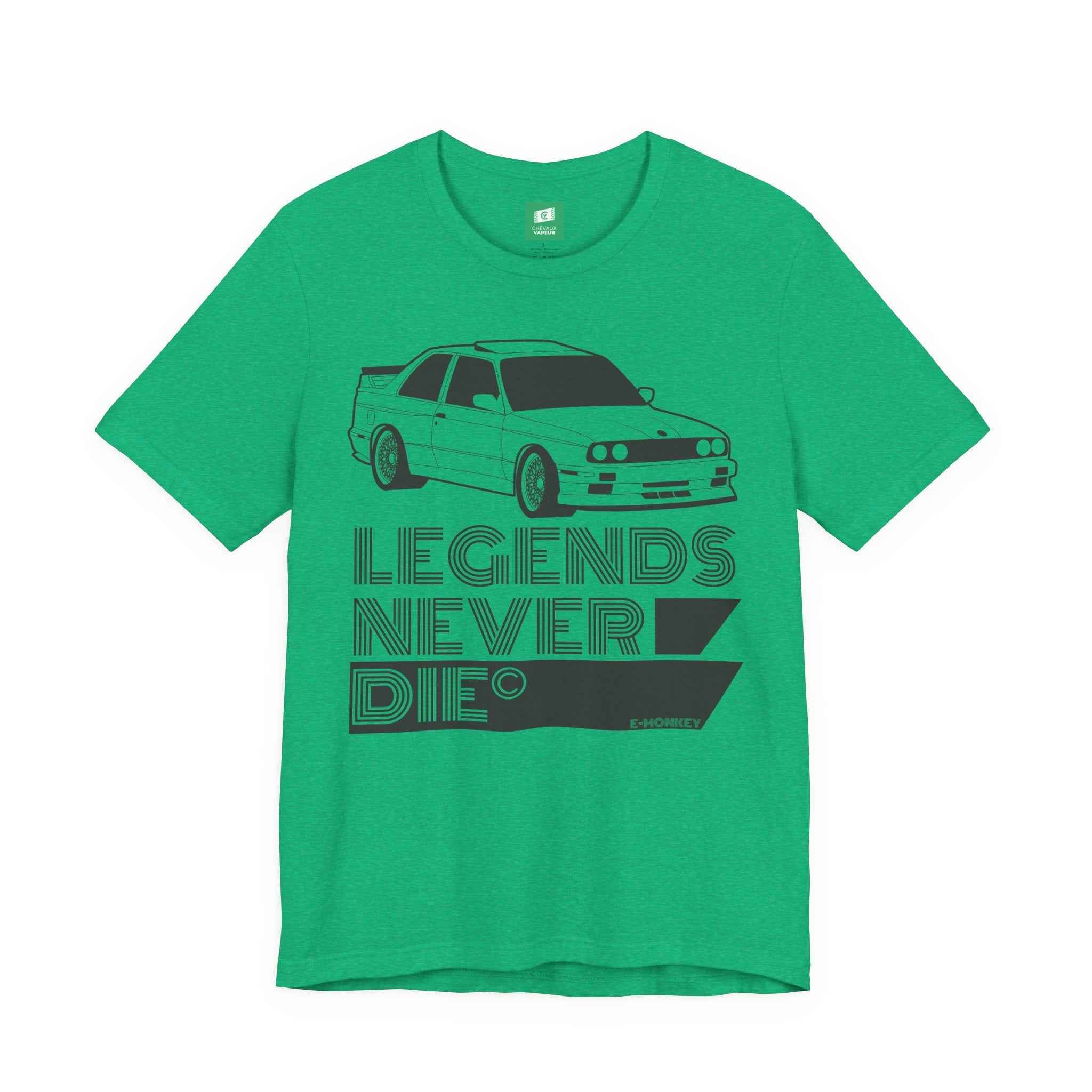 BMW E30 M3 T-Shirt 'Legends Never Die' T-Shirt - Classic DTM Motorsport Tee