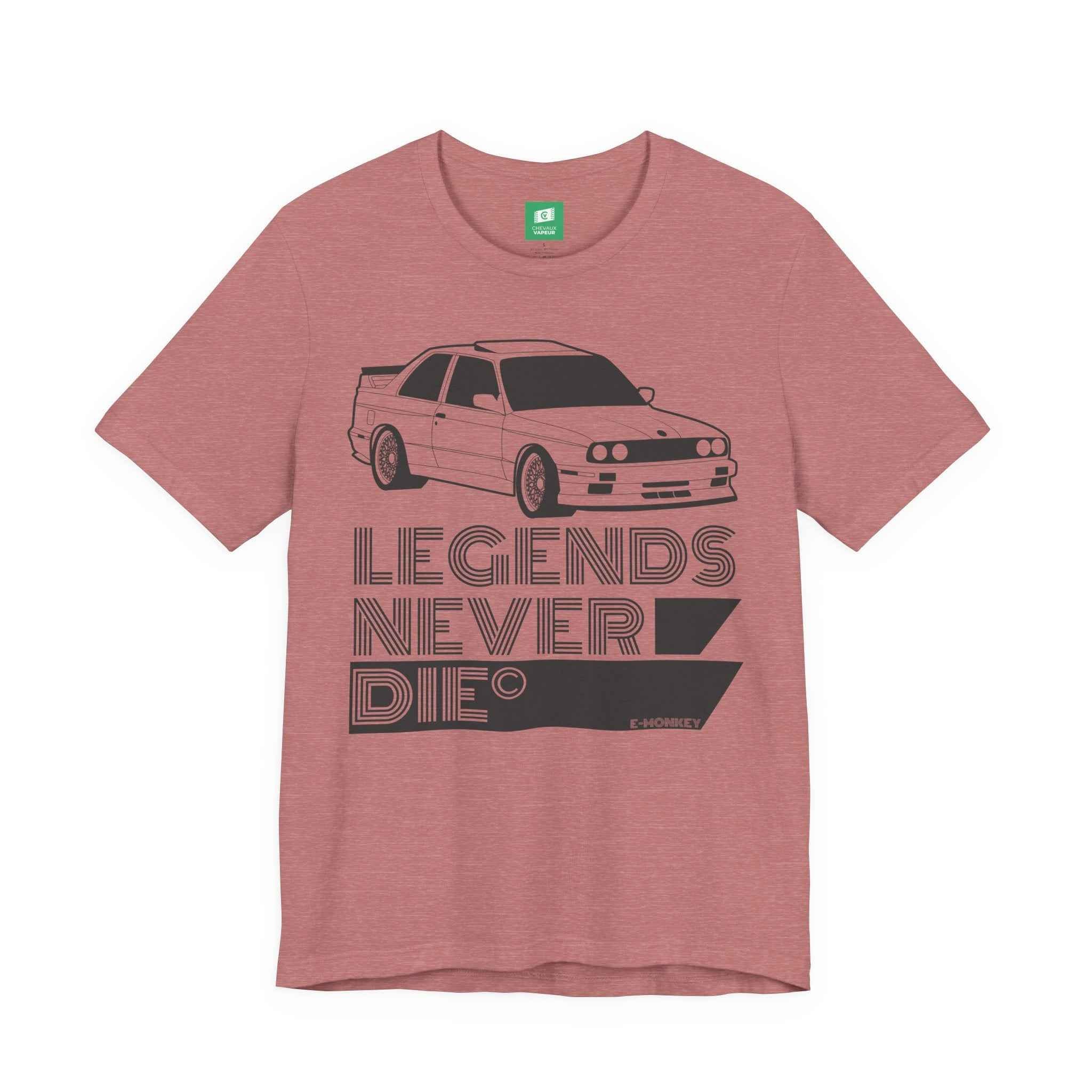 BMW E30 M3 T-Shirt 'Legends Never Die' T-Shirt - Classic DTM Motorsport Tee