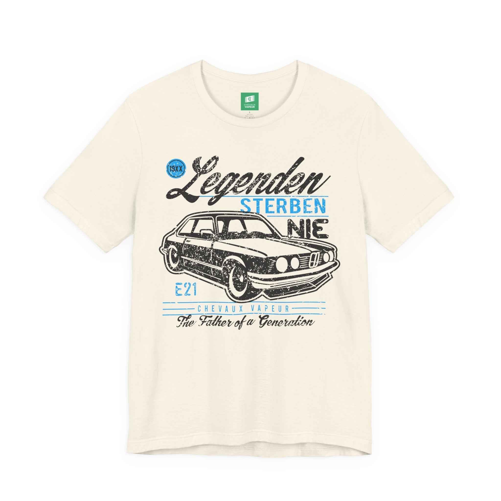 BMW E21 T-Shirt Legends Never Die - Retro 3 Series Car Tee