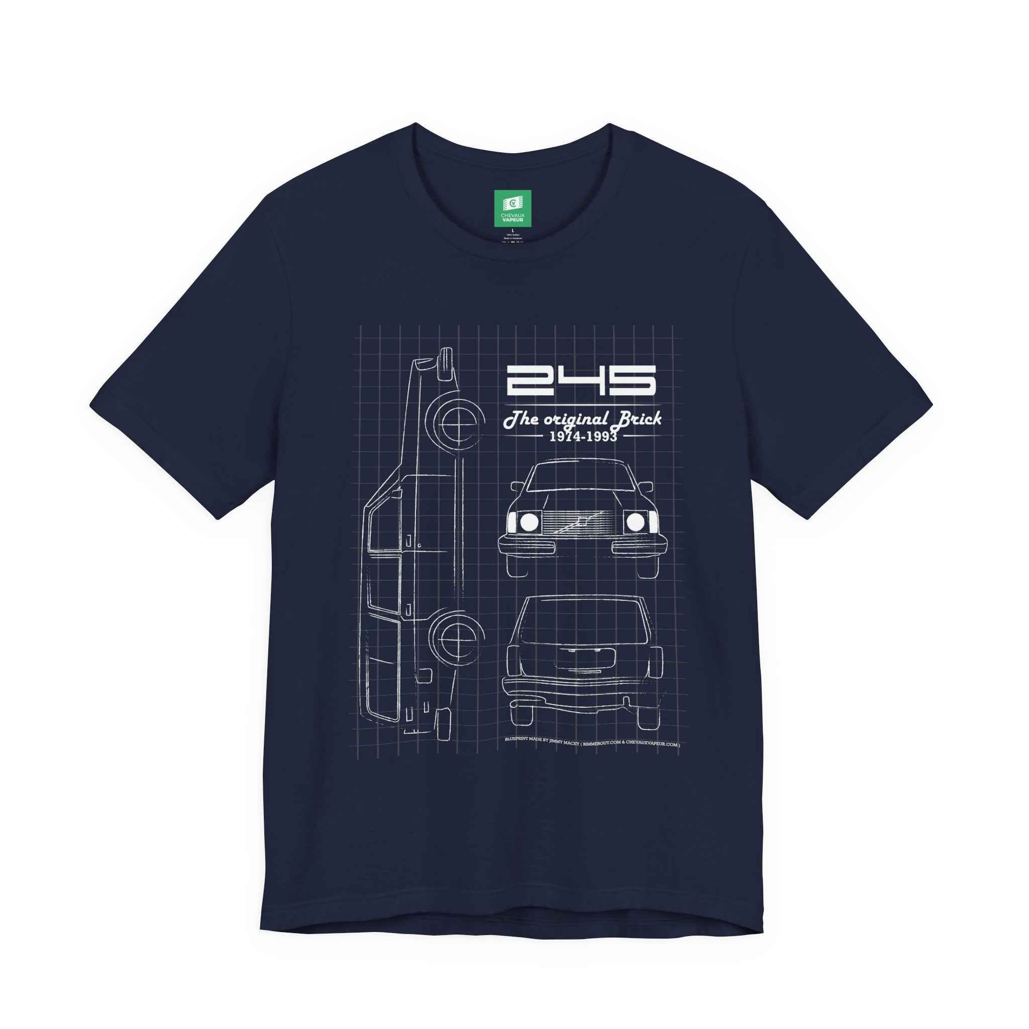 Volvo 245 Blueprint T-Shirt - Classic Volvo Wagon Tee