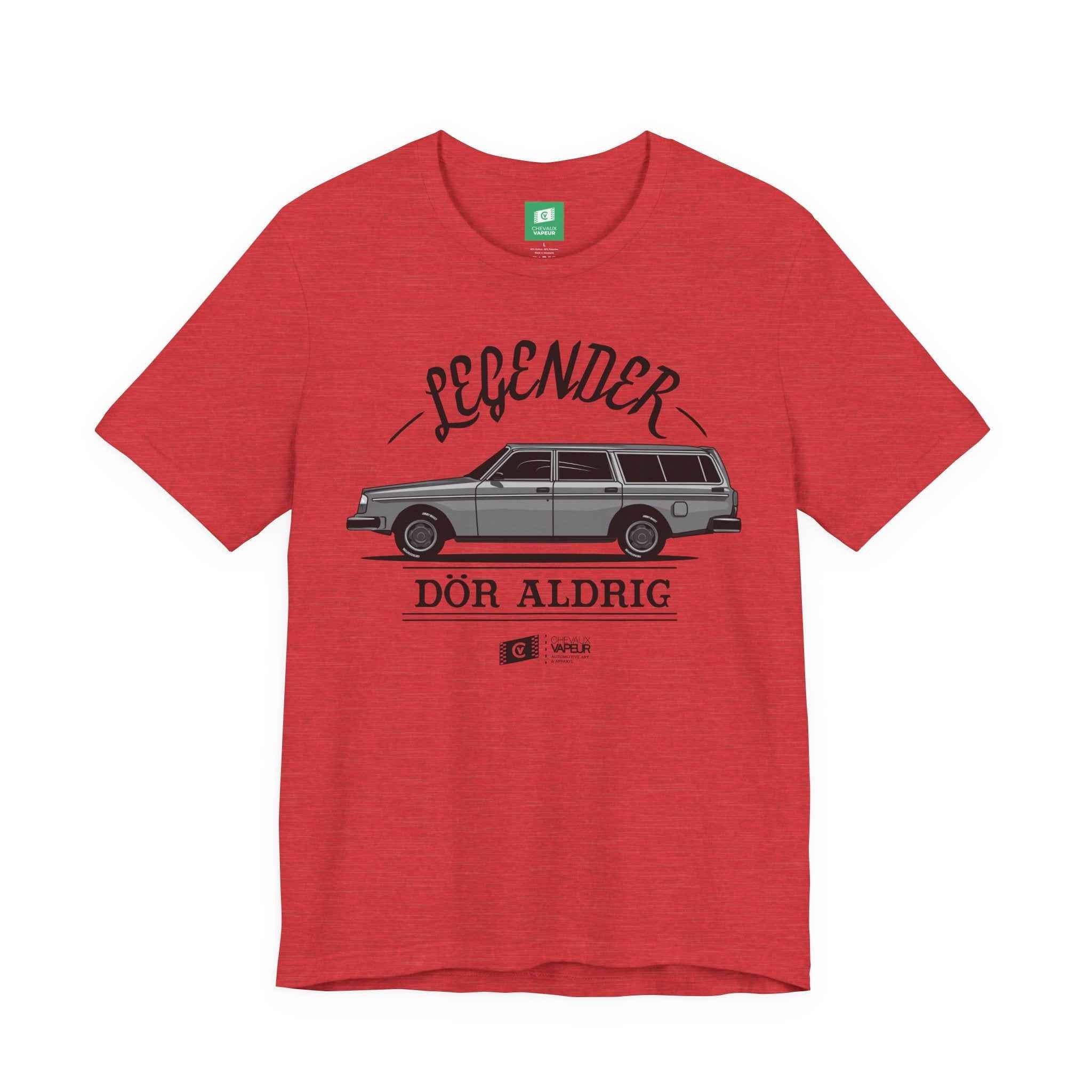 Volvo 240 Wagon T-Shirt - Legends Never Die - Retro Classic Car Tee