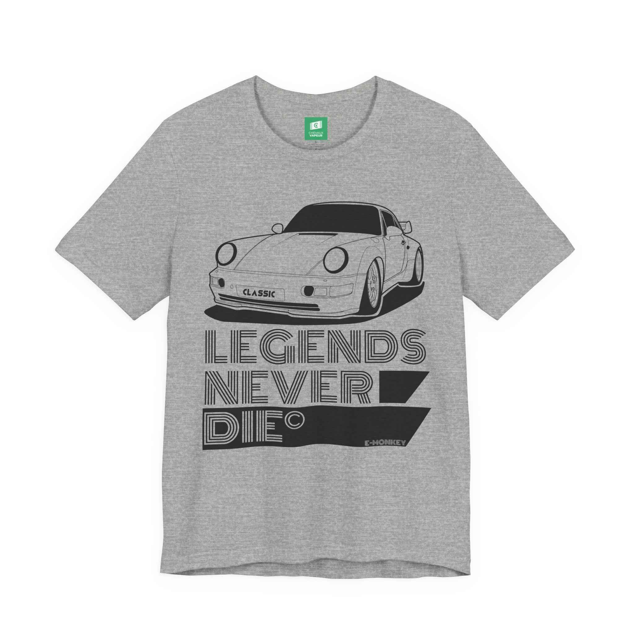 Porsche 911 T-Shirt Legends Never Die - Classic Aircooled Car Tee