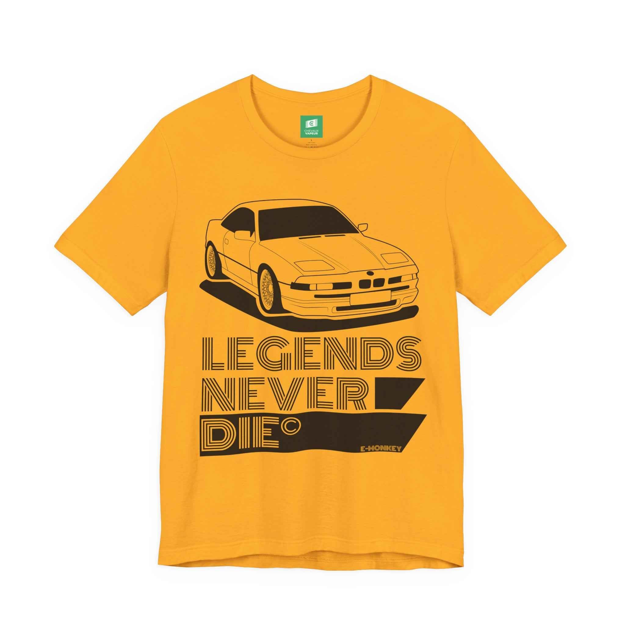 BMW E31 T-Shirt Legends Never Die - Classic 8 Series Retro Motorsport Tee
