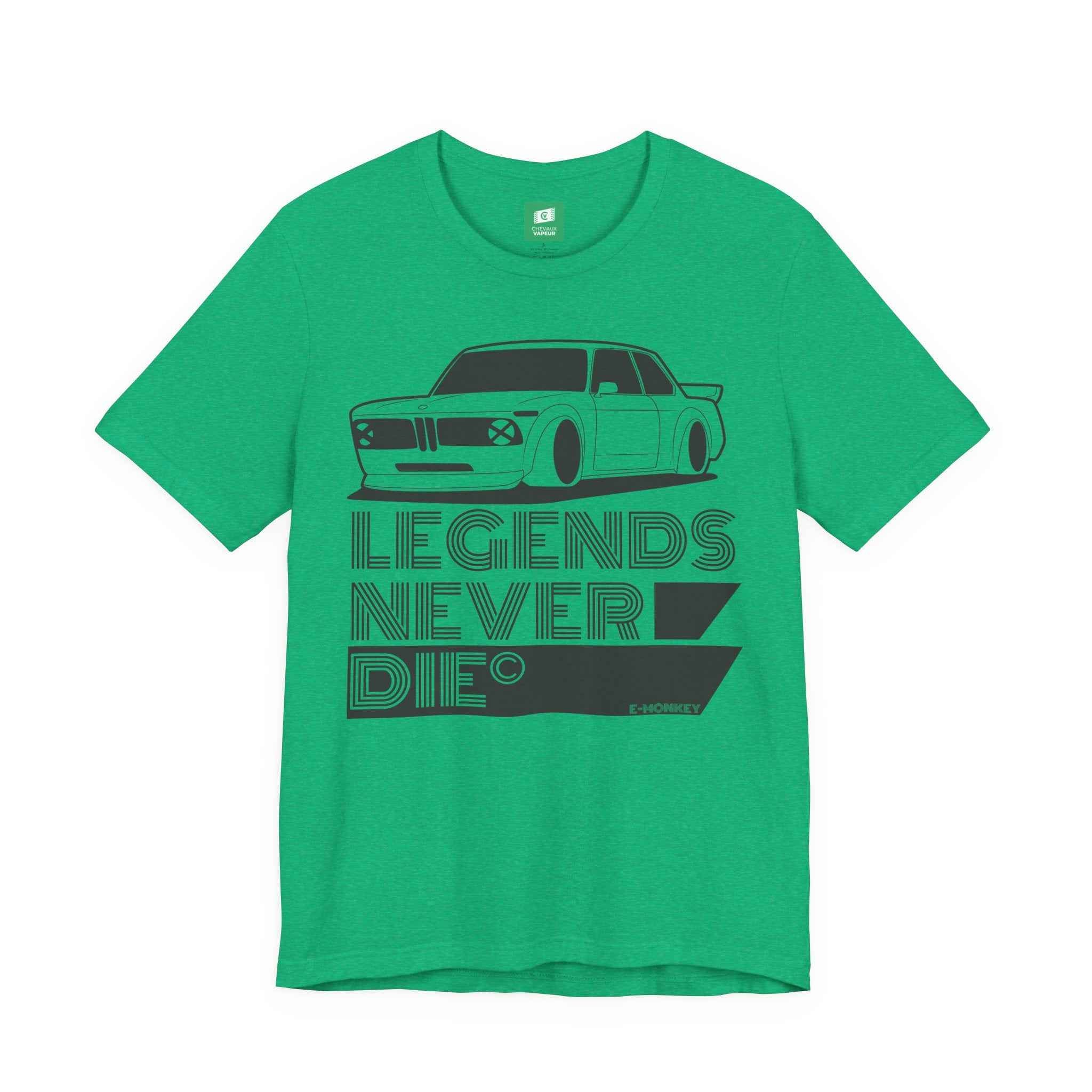 BMW 2002 T-Shirt 'Legends Never Die' - Vintage E10 Classic Car Tee