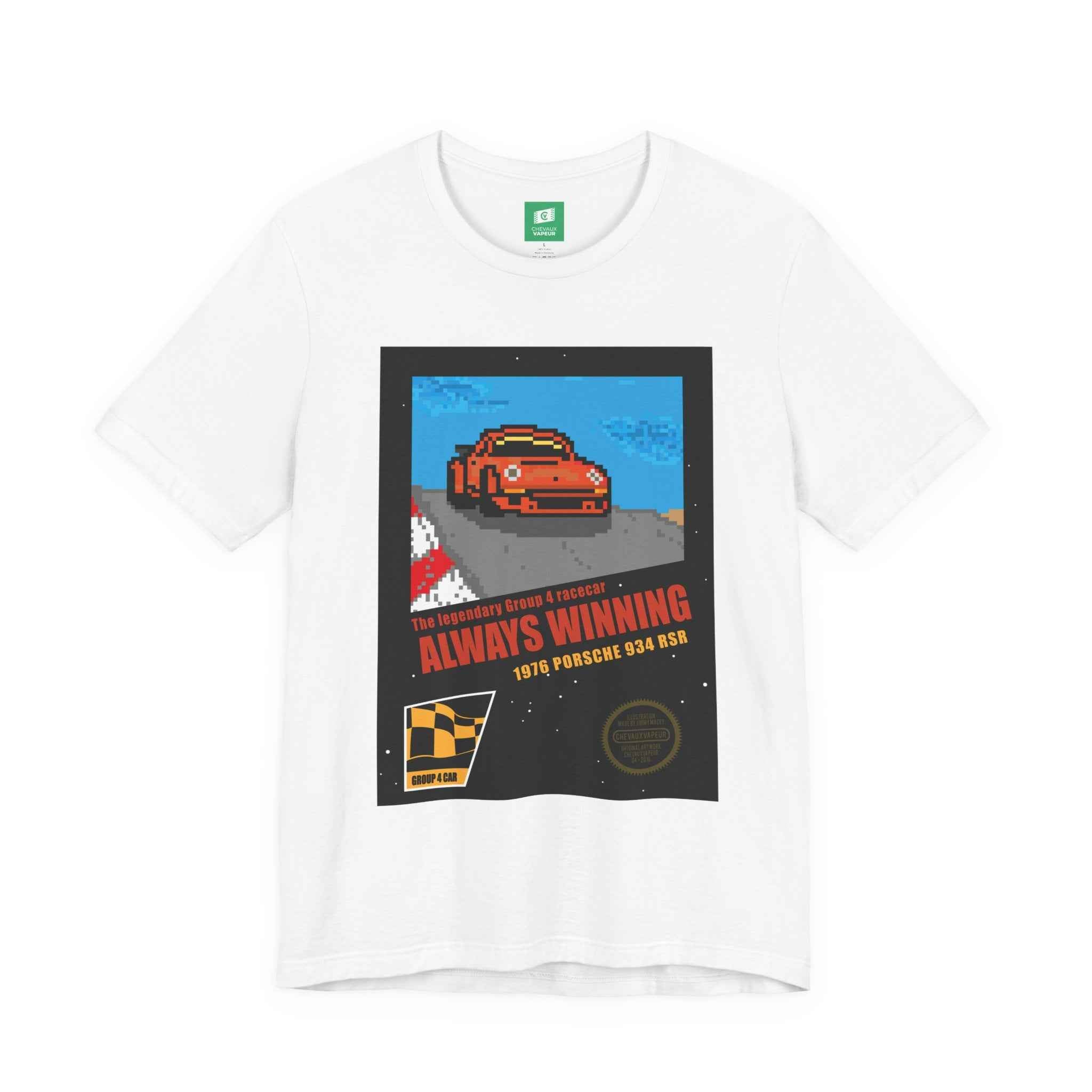 Porsche 934 NES Style T-Shirt - 8-Bit Racing Pixel Art Tee