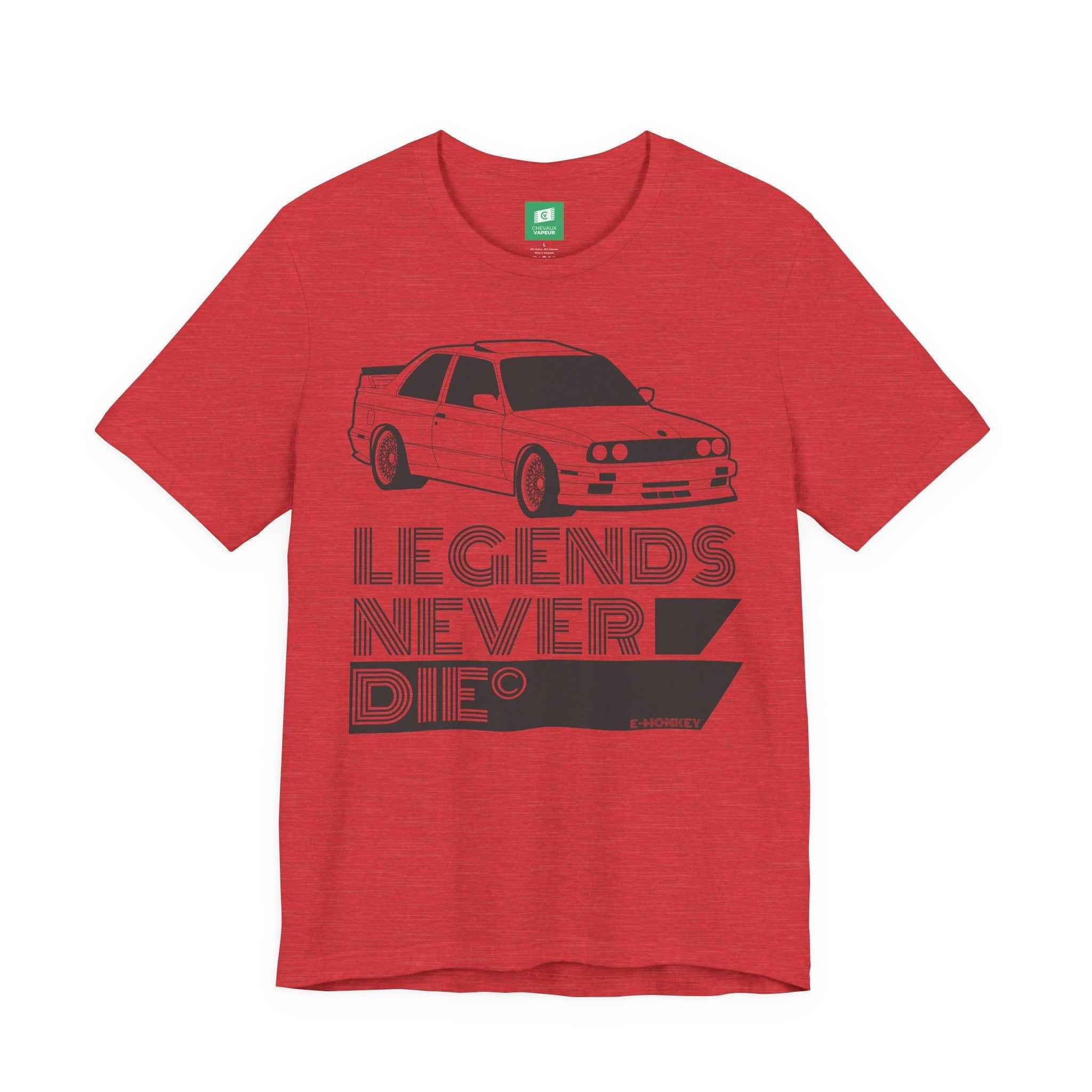 BMW E30 M3 T-Shirt 'Legends Never Die' T-Shirt - Classic DTM Motorsport Tee