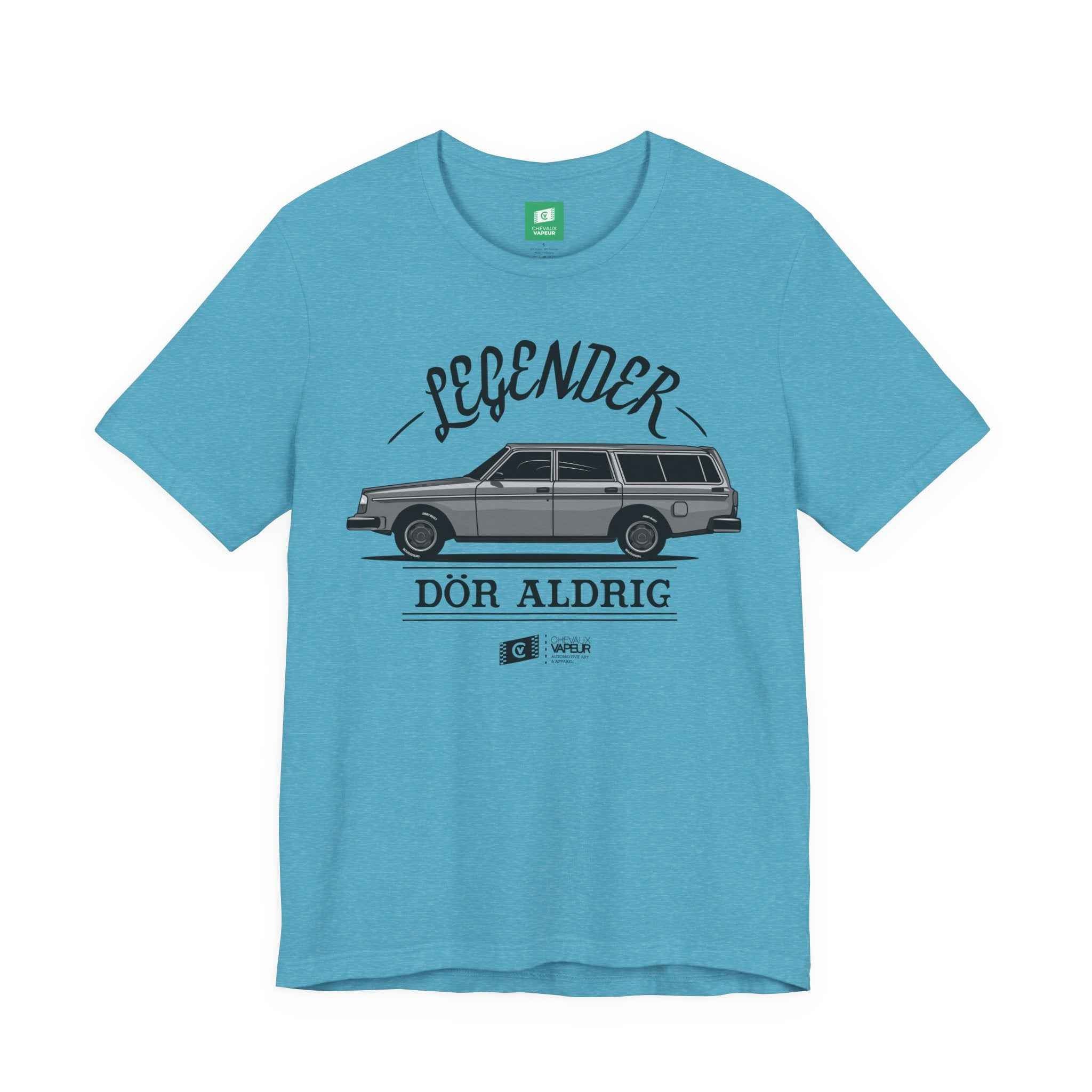 Volvo 240 Wagon T-Shirt - Legends Never Die - Retro Classic Car Tee