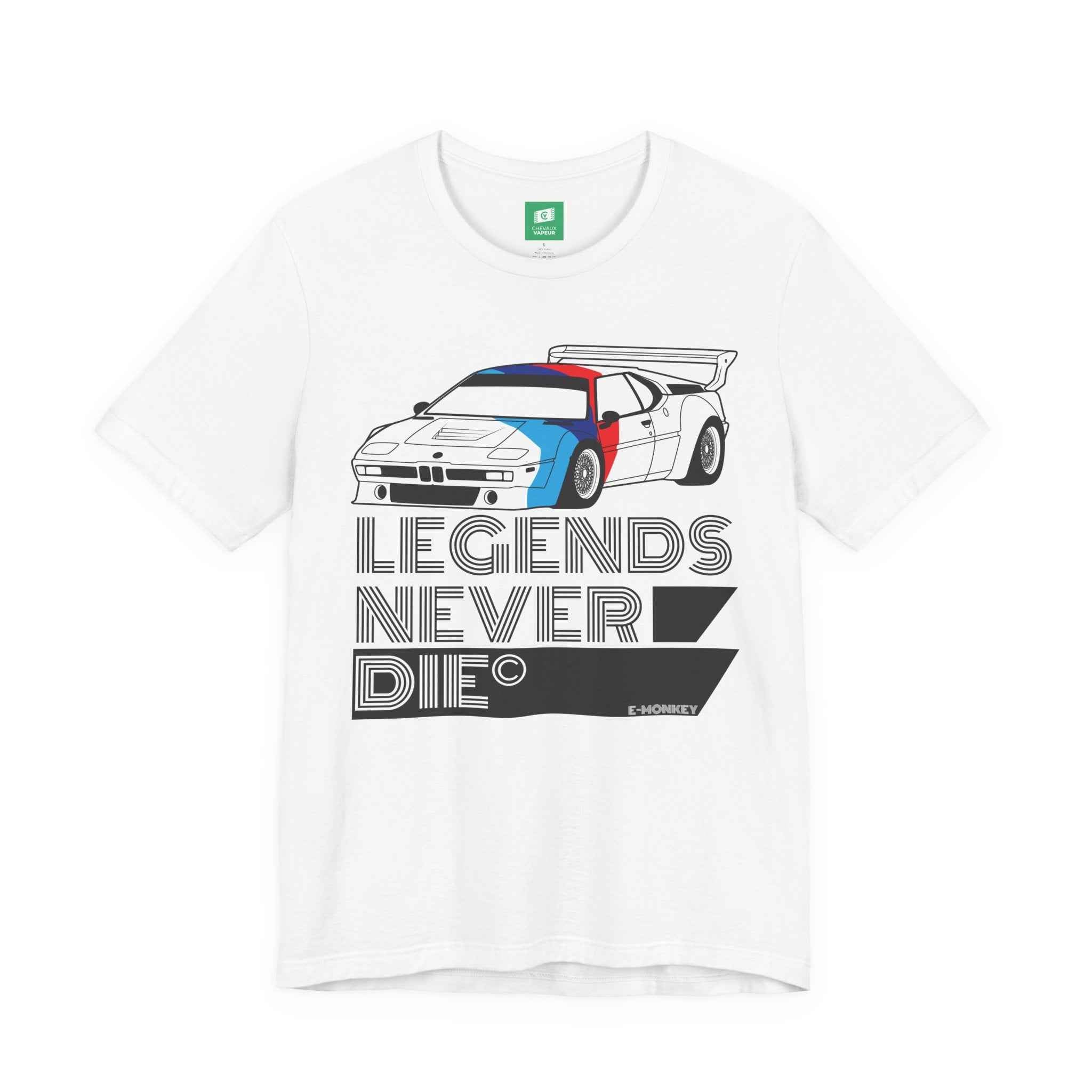 BMW M1 T-Shirt - Legends Never Die - Vintage Supercar Tee
