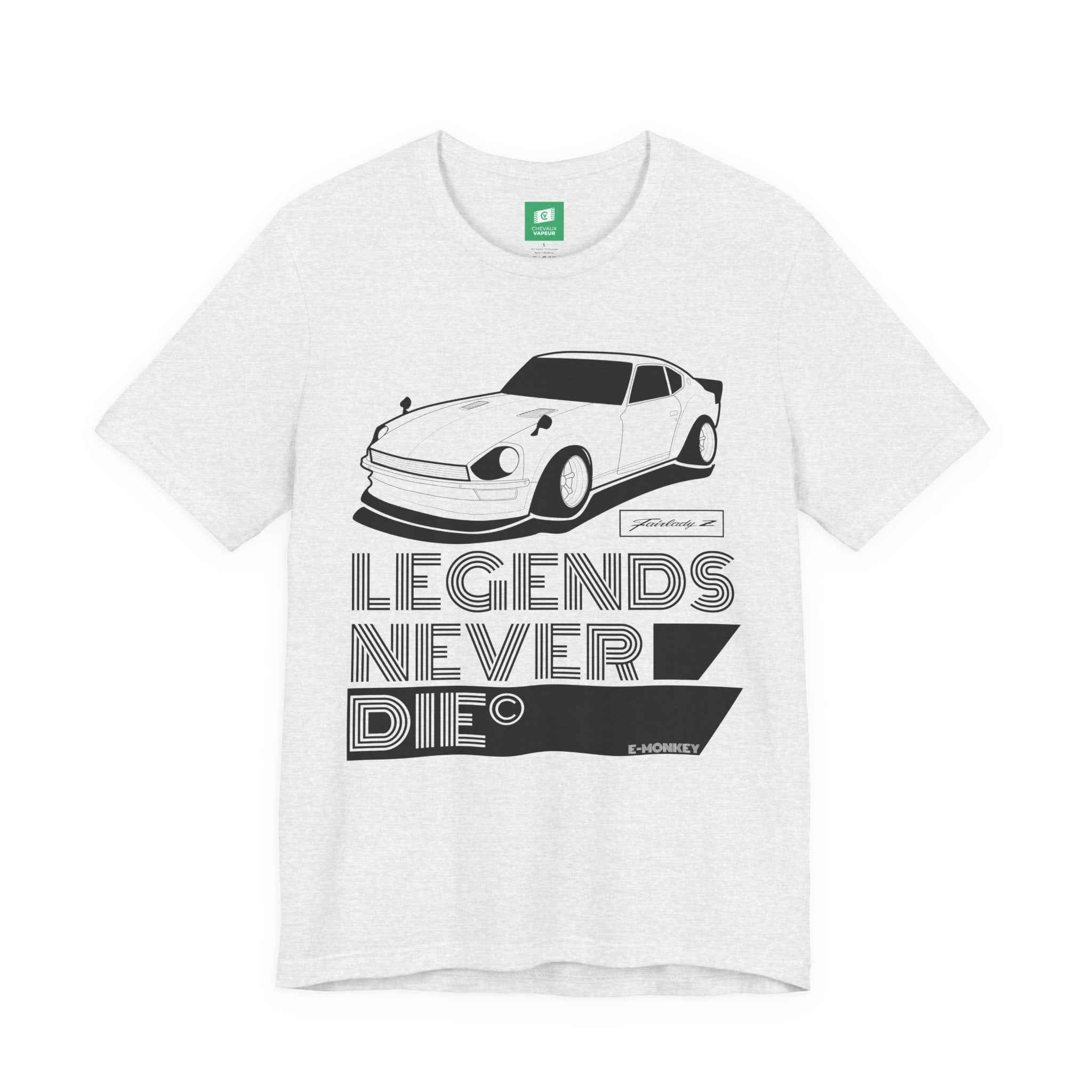 Fairlady Z T-Shirt Legends Never Die - Classic Datsun Z Car Tee