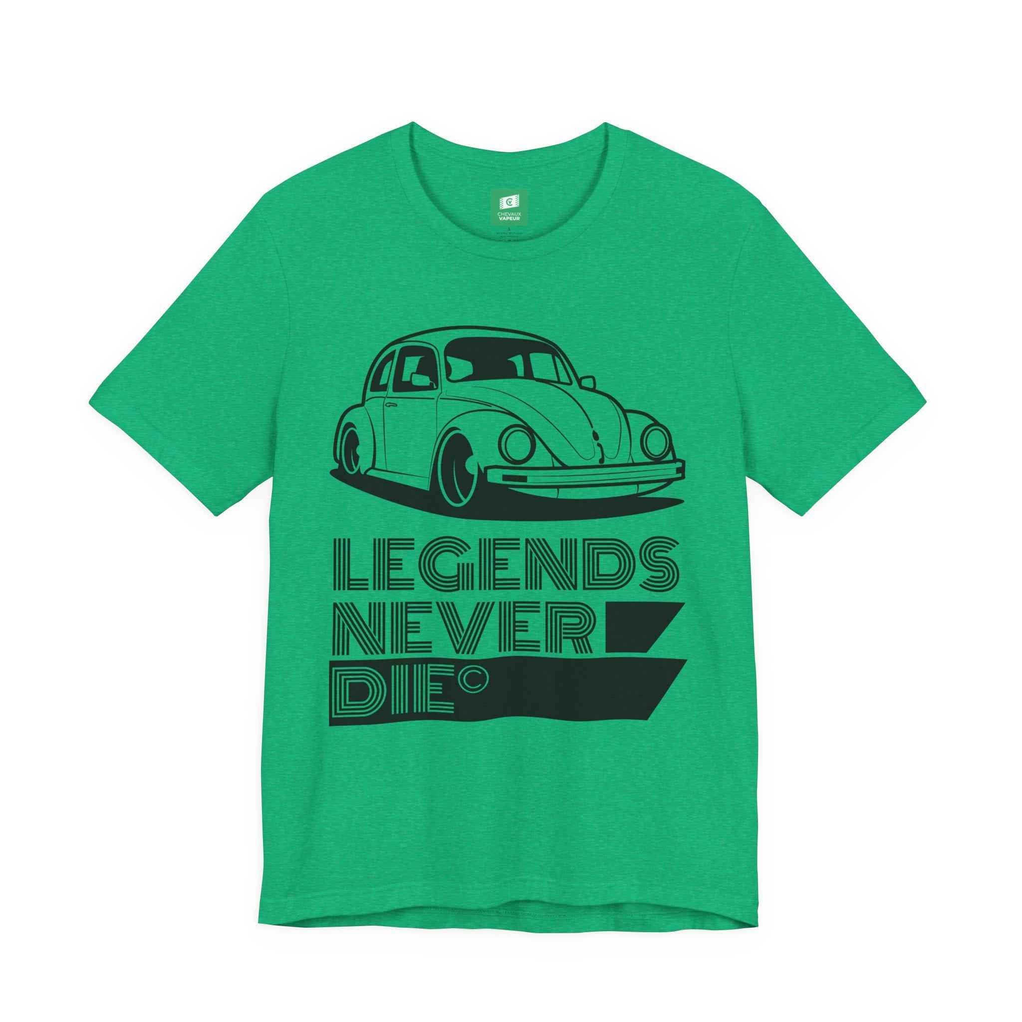 VW Beetle T-Shirt - Legends Never Die - Classic & New Beetle Tee