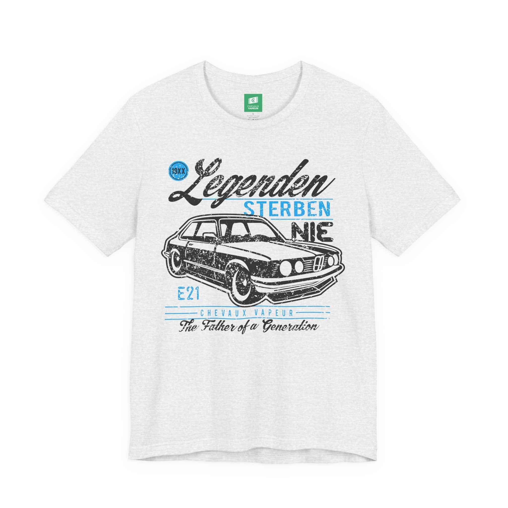 BMW E21 T-Shirt Legends Never Die - Retro 3 Series Car Tee
