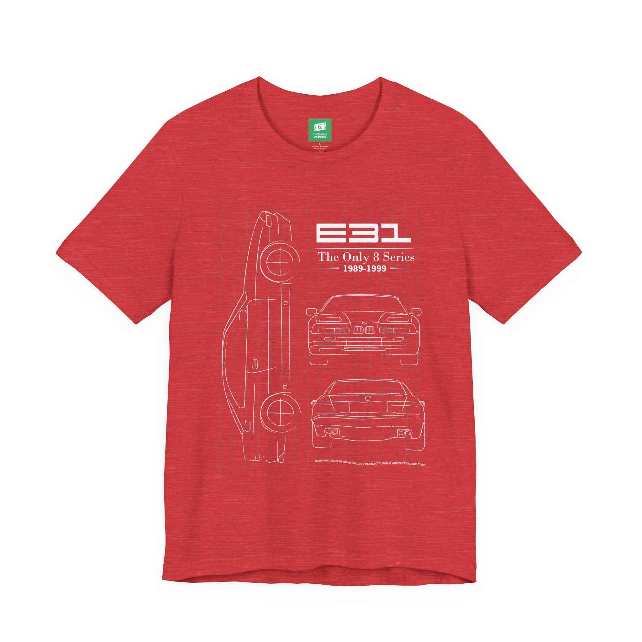BMW E31 Blueprint T-Shirt - Classic 8 Series Coupe Tee