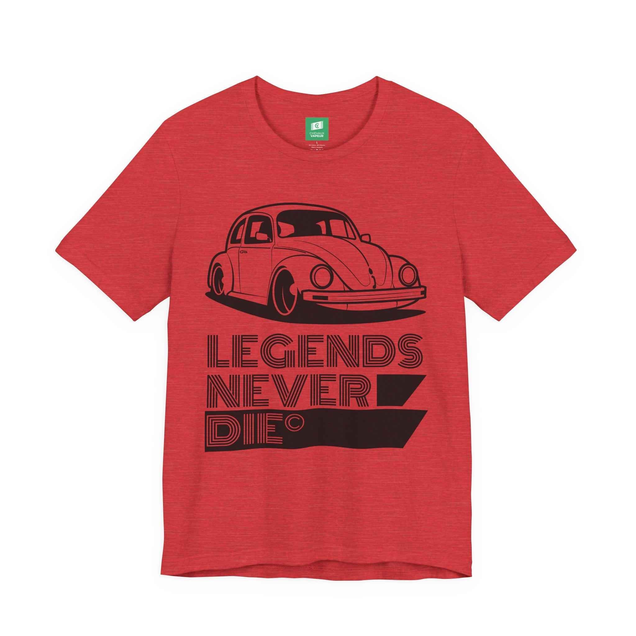 VW Beetle T-Shirt - Legends Never Die - Classic & New Beetle Tee